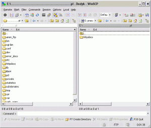 Główne okno programu WinSCP