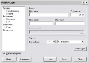 Tworzenie nowego połączenia w programie WinSCP